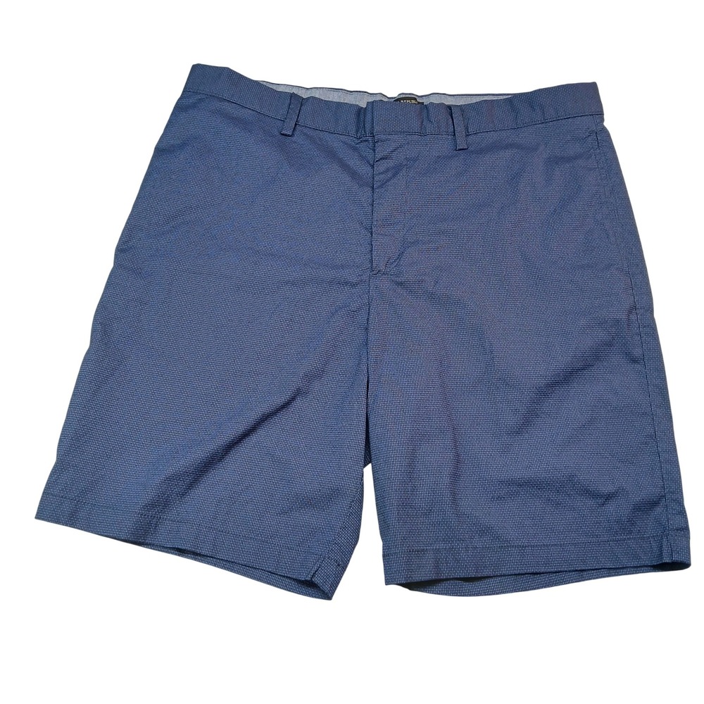 Banana Republic Aiden Club Shorts Mens 36 Navy Blue Textured‎ Stretch Cotton